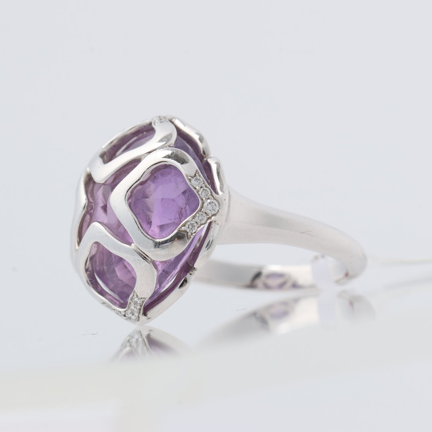 Chopard Imperiale Cocktailring aus 18 Karat Weißgold mit Amethyst und Diamanten, Größe 51 EU