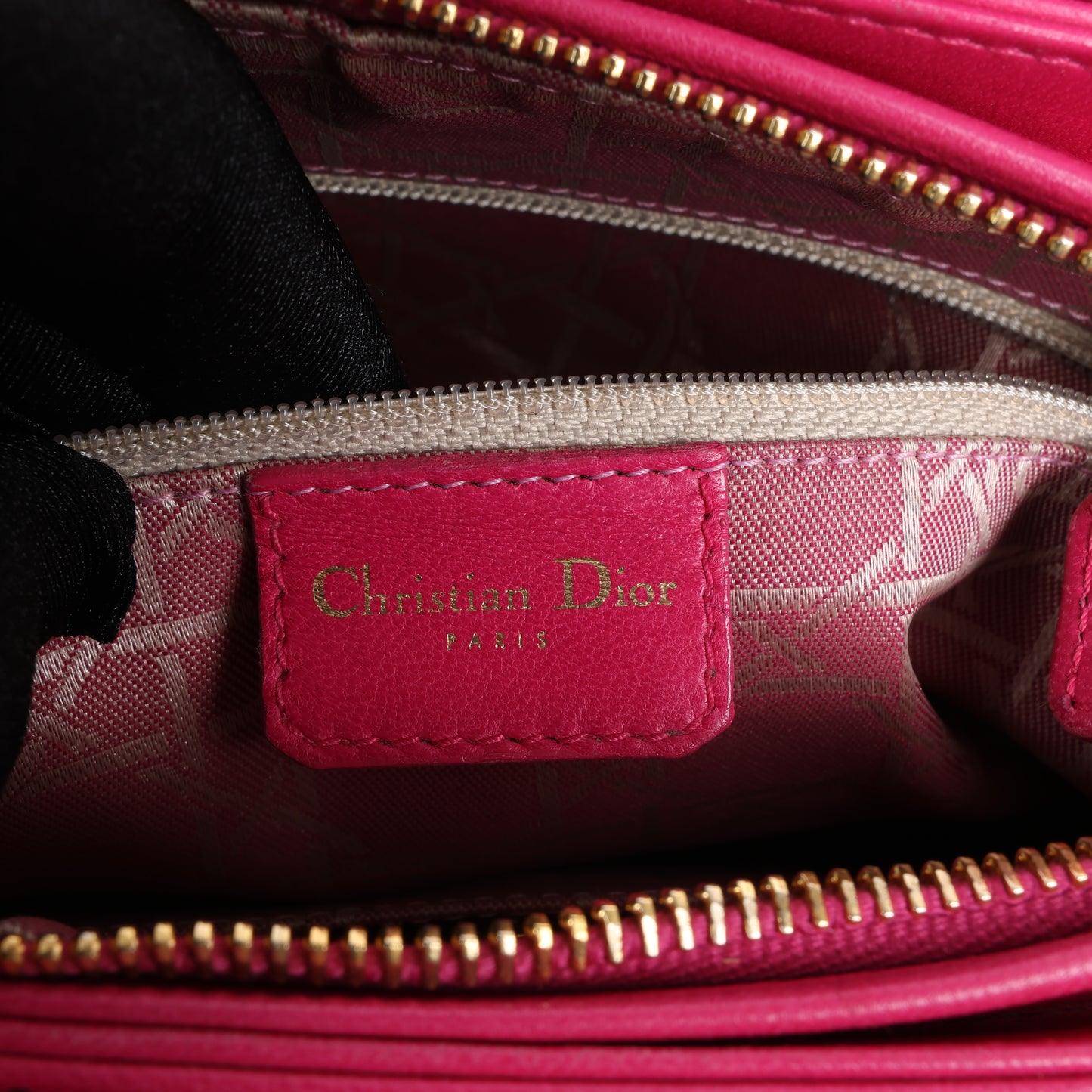 Christian Dior Vintage Cannage Leather Shoulder Bag in Pink