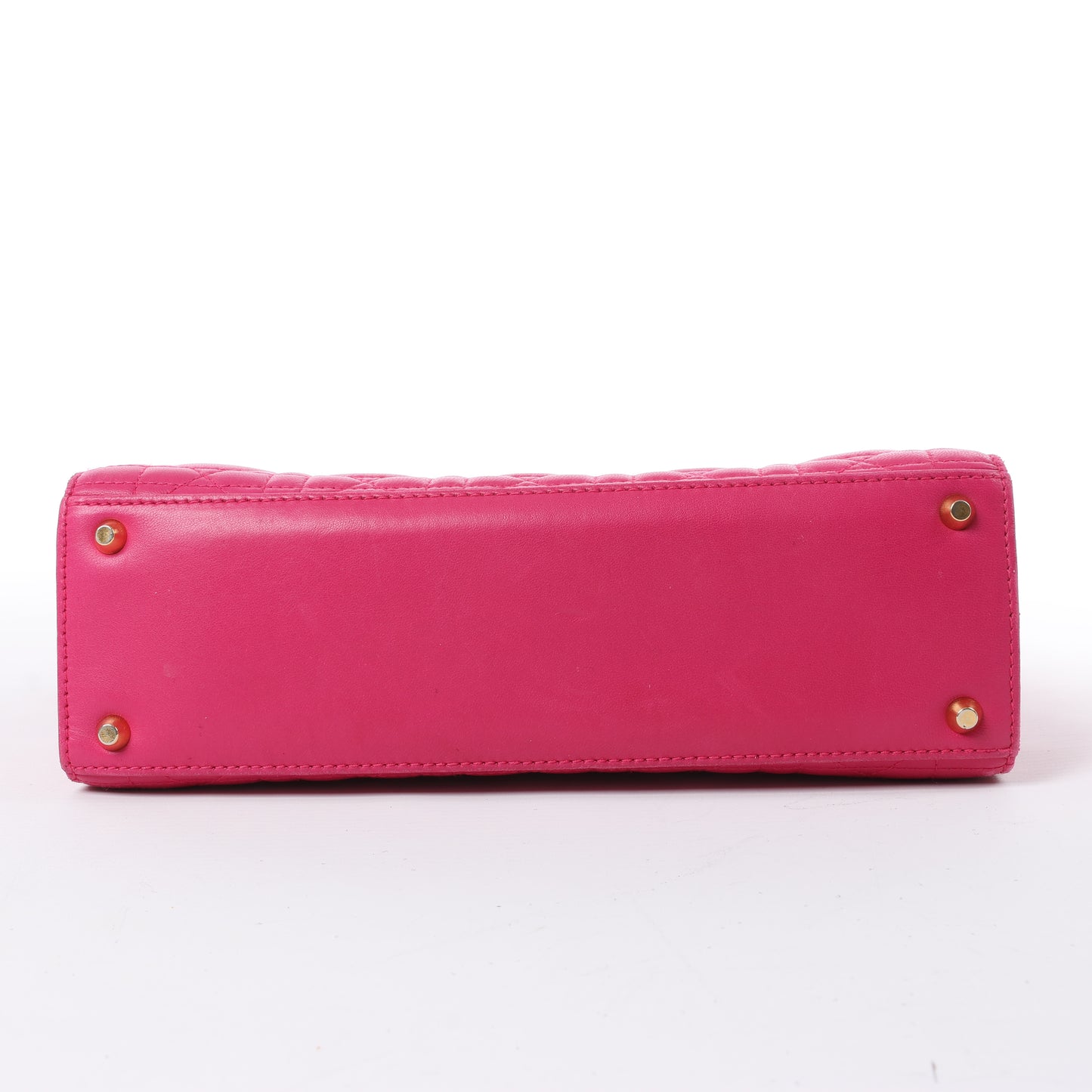 Christian Dior Vintage Cannage Leather Shoulder Bag in Pink