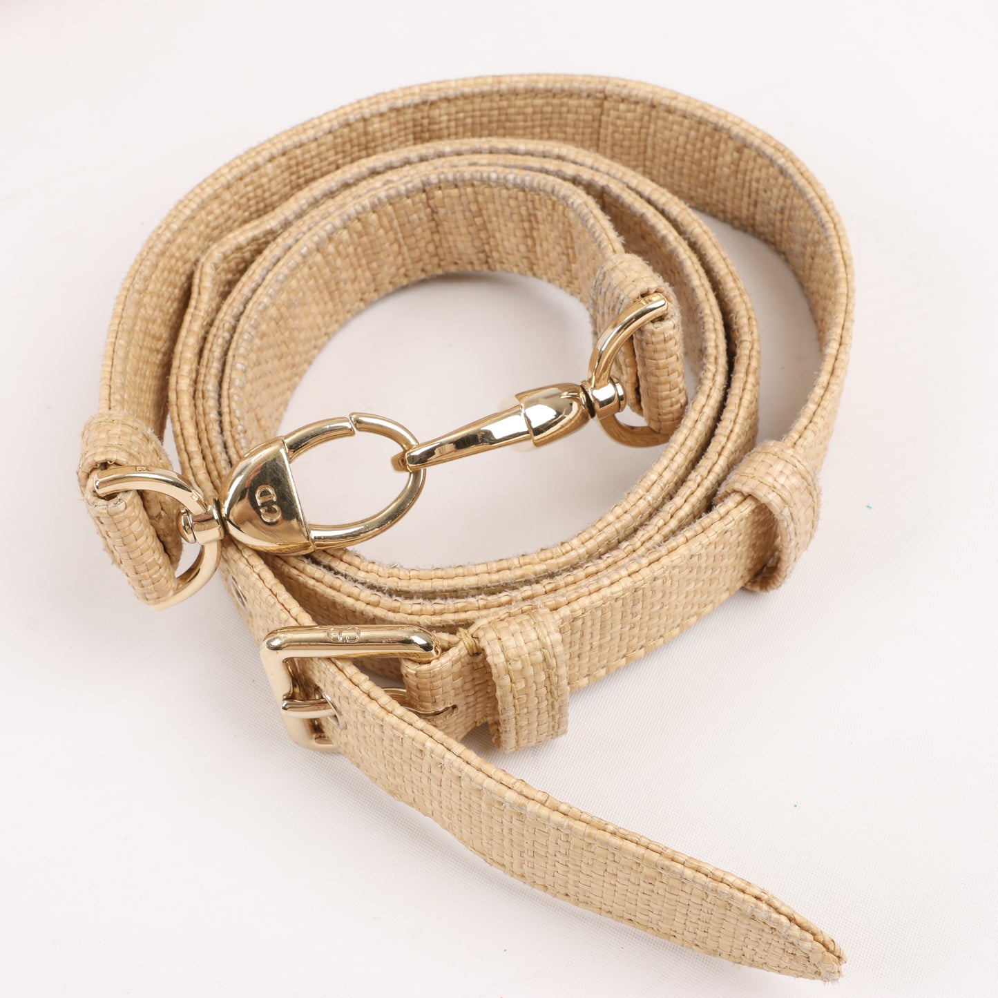 Christian Dior Lady D-Lite Raffia Woven Cannage Embroidered Medium 2Way Handtasche in Beige