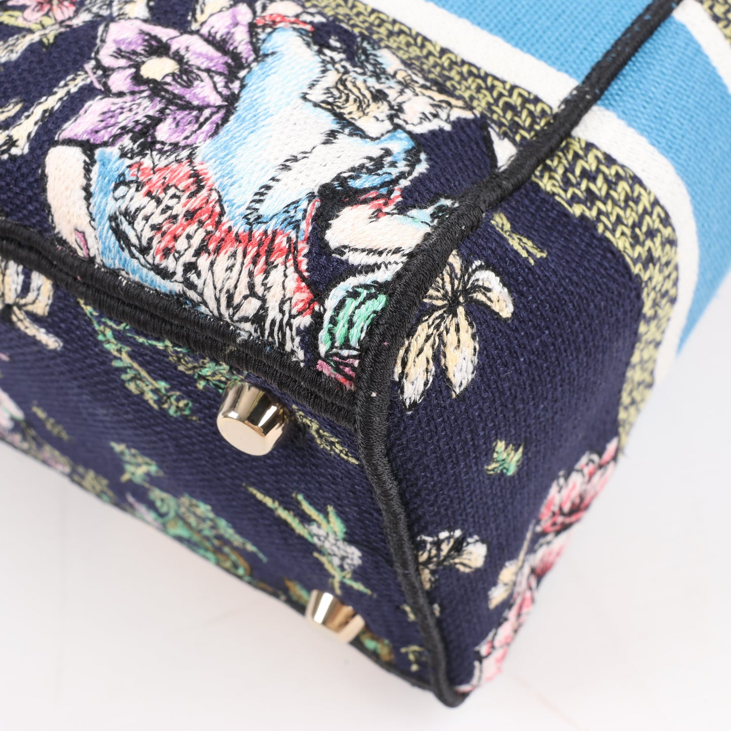 Christian Dior Lady D-Lite Canvas D-Constellation Embroidered Medium 2Way Handbag in Multicolor