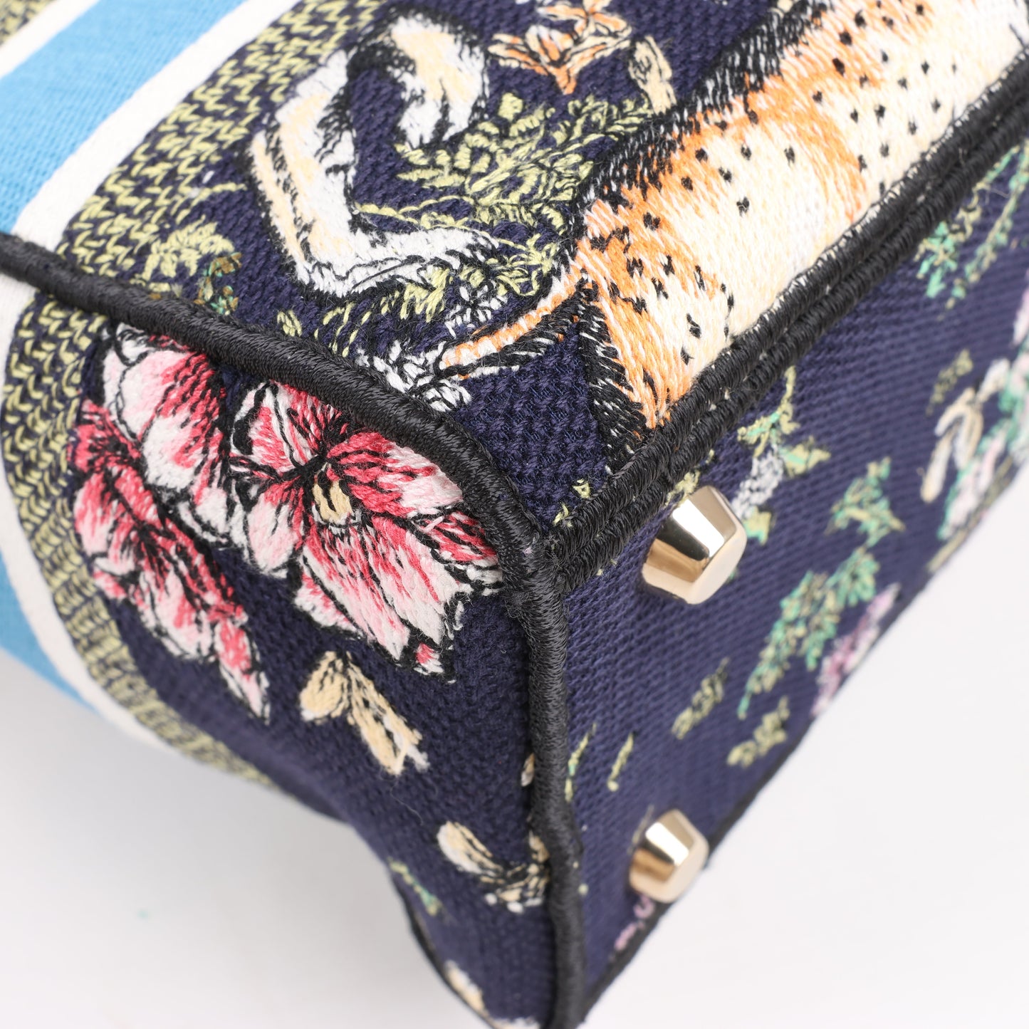 Christian Dior Lady D-Lite Canvas D-Constellation Embroidered Medium 2Way Handbag in Multicolor