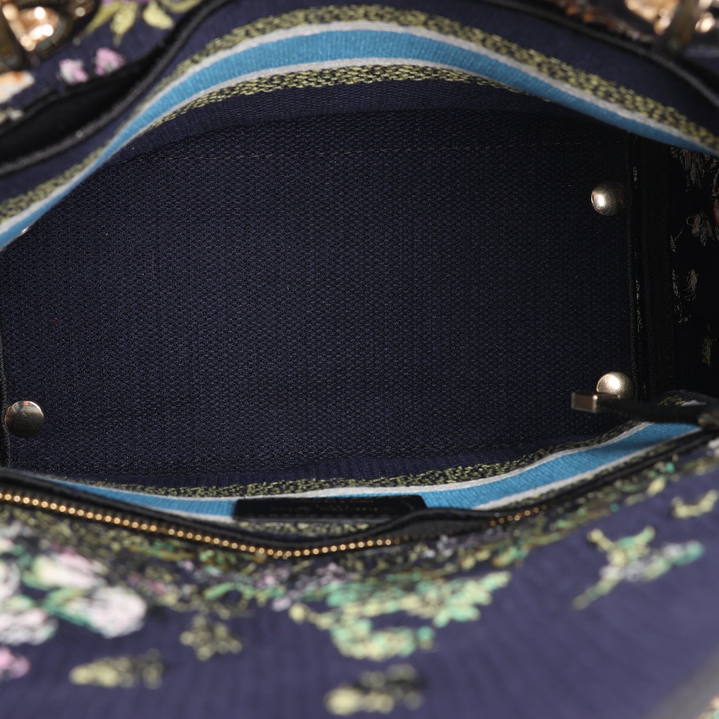 Christian Dior Lady D-Lite Canvas D-Constellation Embroidered Medium 2Way Handbag in Multicolor