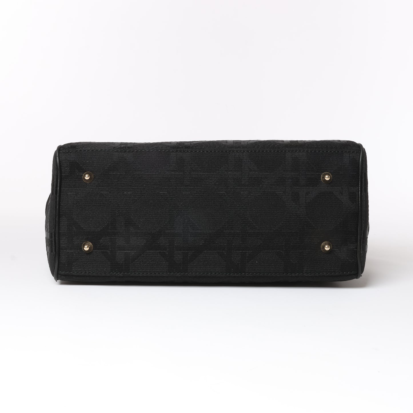 Sac à main en toile enduite Macros Cannage de Christian Dior, noir