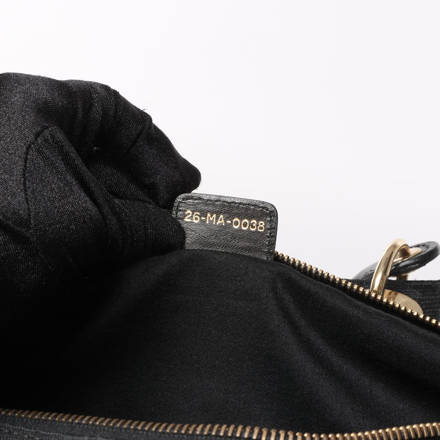 Sac à main en toile enduite Macros Cannage de Christian Dior, noir