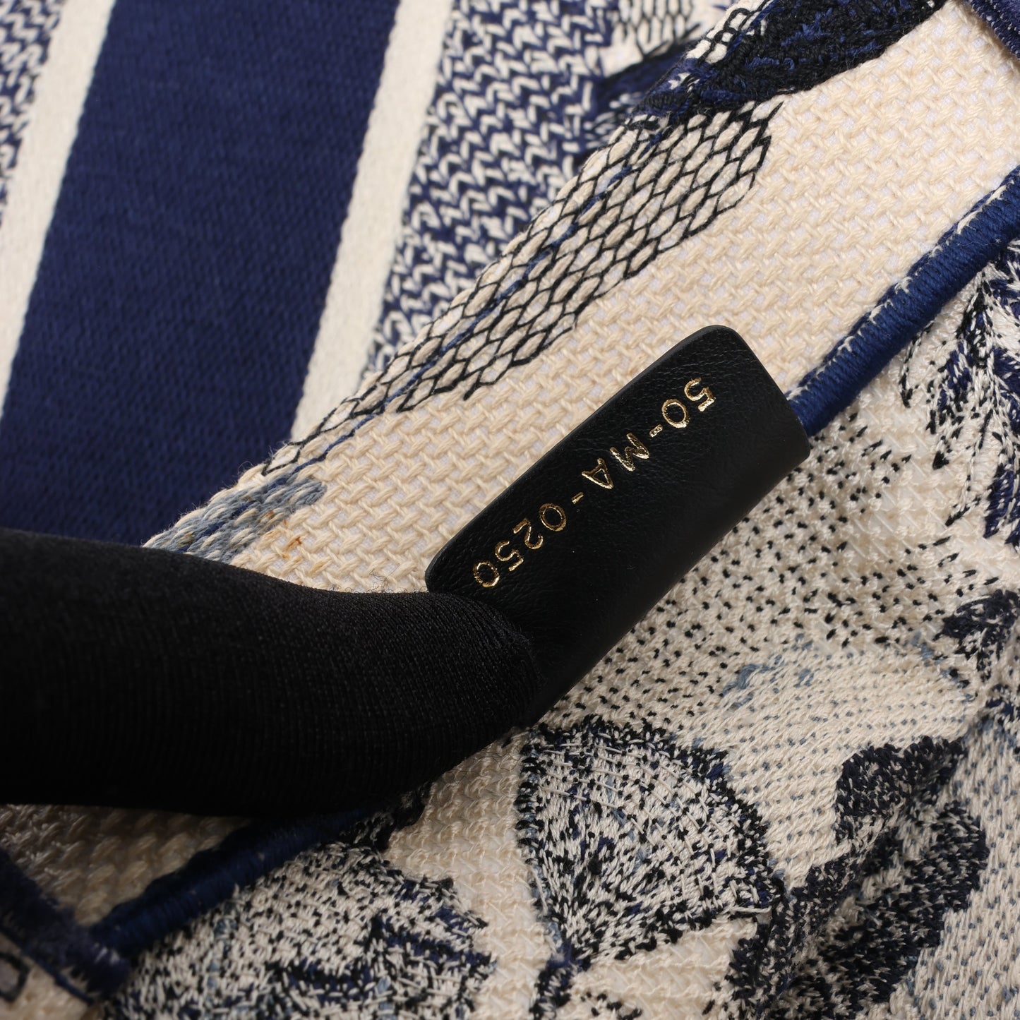 Christian Dior Book Tote, große Canvas-Tragetasche in Marineblau