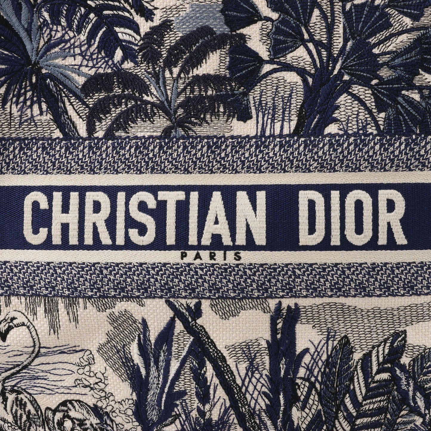 Christian Dior Book Tote, große Canvas-Tragetasche in Marineblau