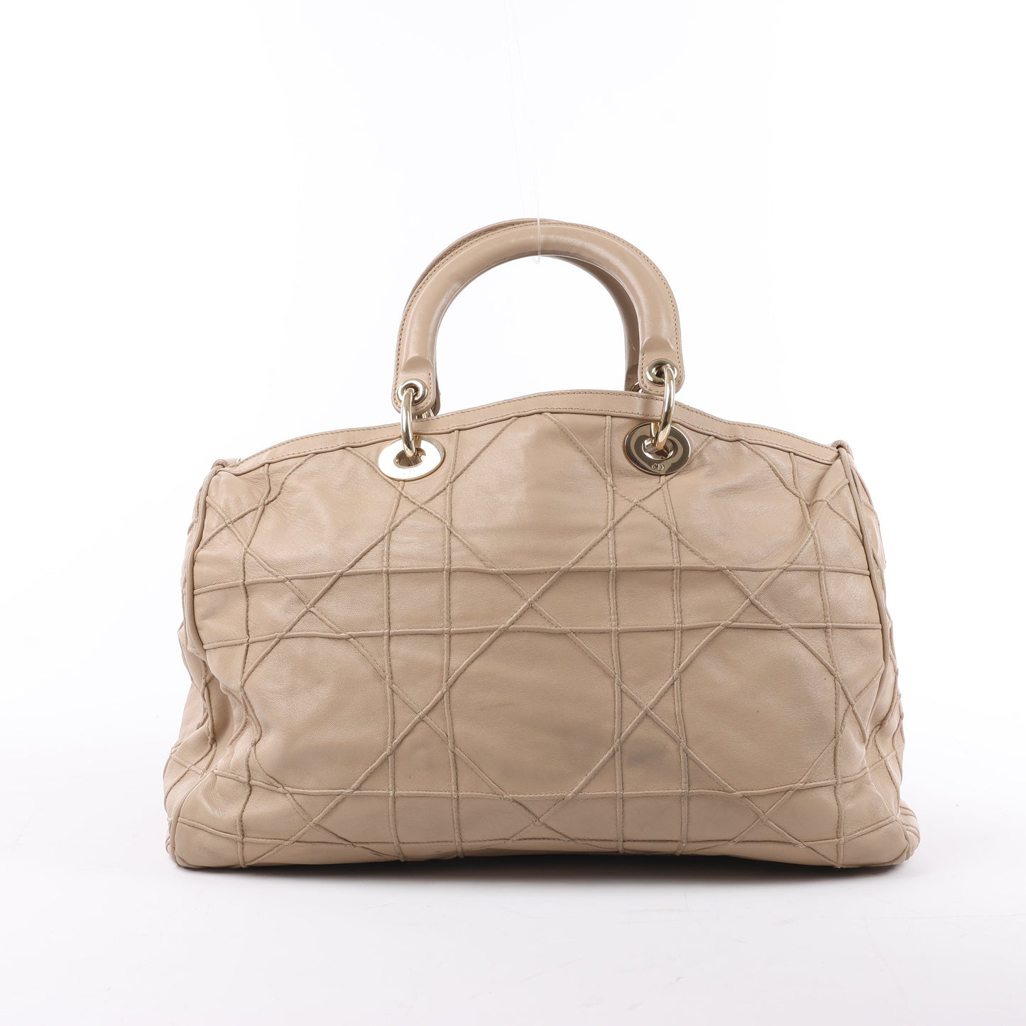 Christian Dior Granville Cannage Lederhandtasche in Beige