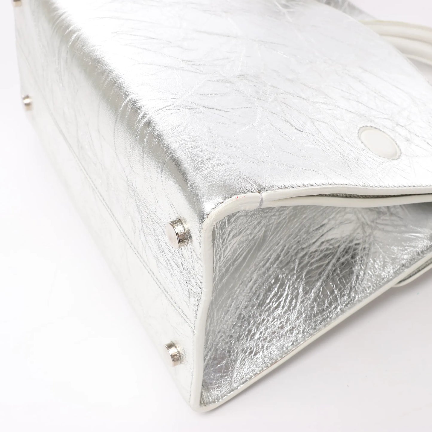 Christian Dior Diorever Medium Leather 2Way Handbag in Silver