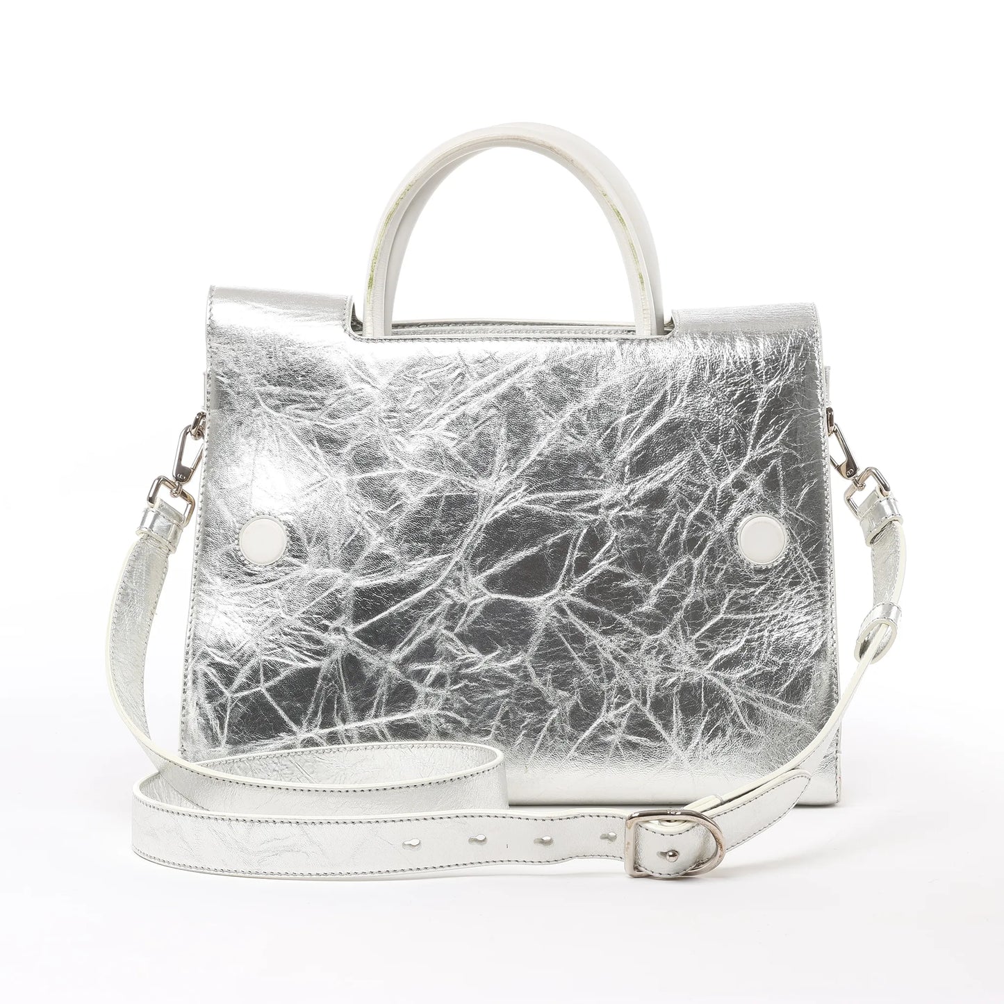 Christian Dior Diorever Medium Leather 2Way Handbag in Silver