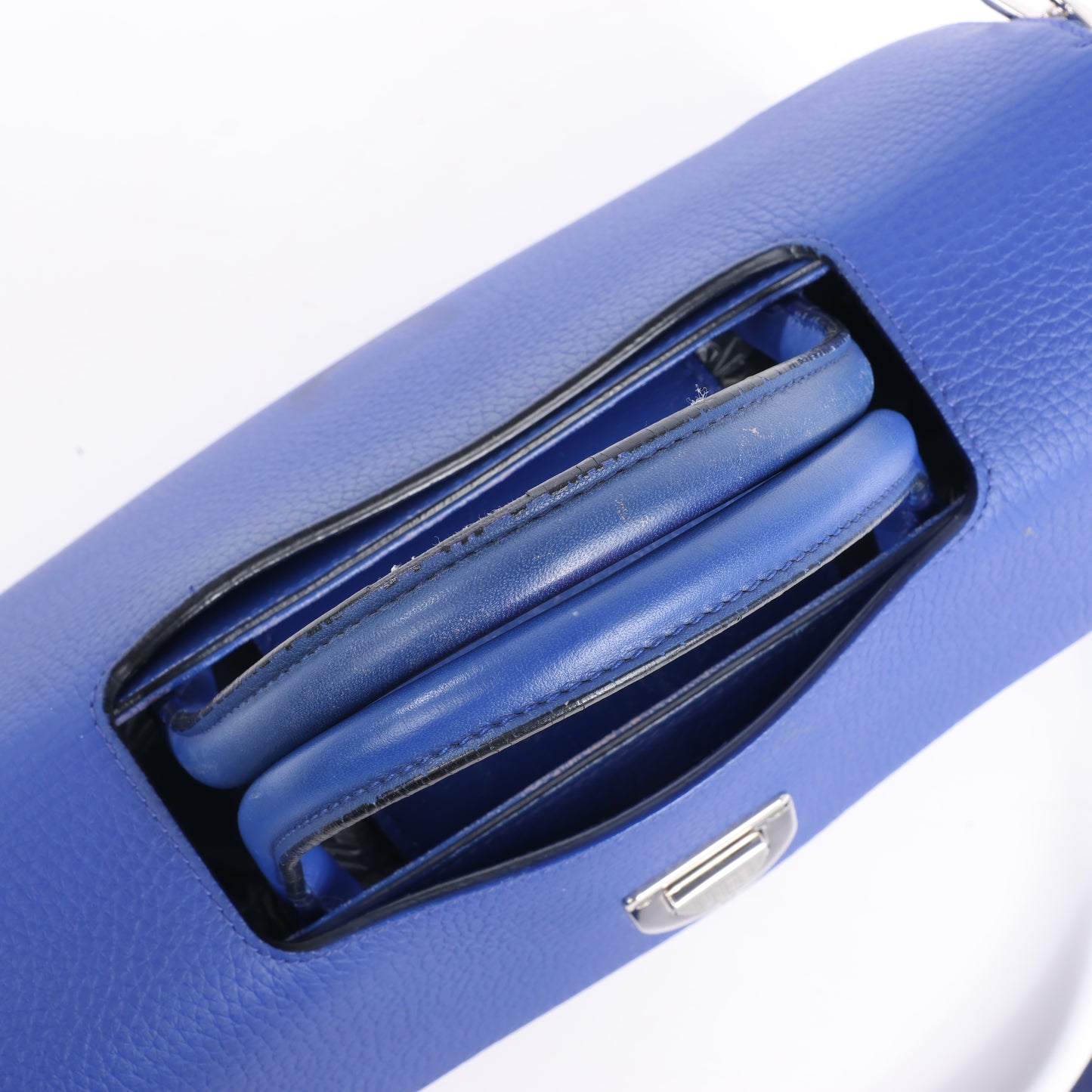 Christian Dior Diorever – Mittlere 2-Wege-Handtasche aus Leder in Blau