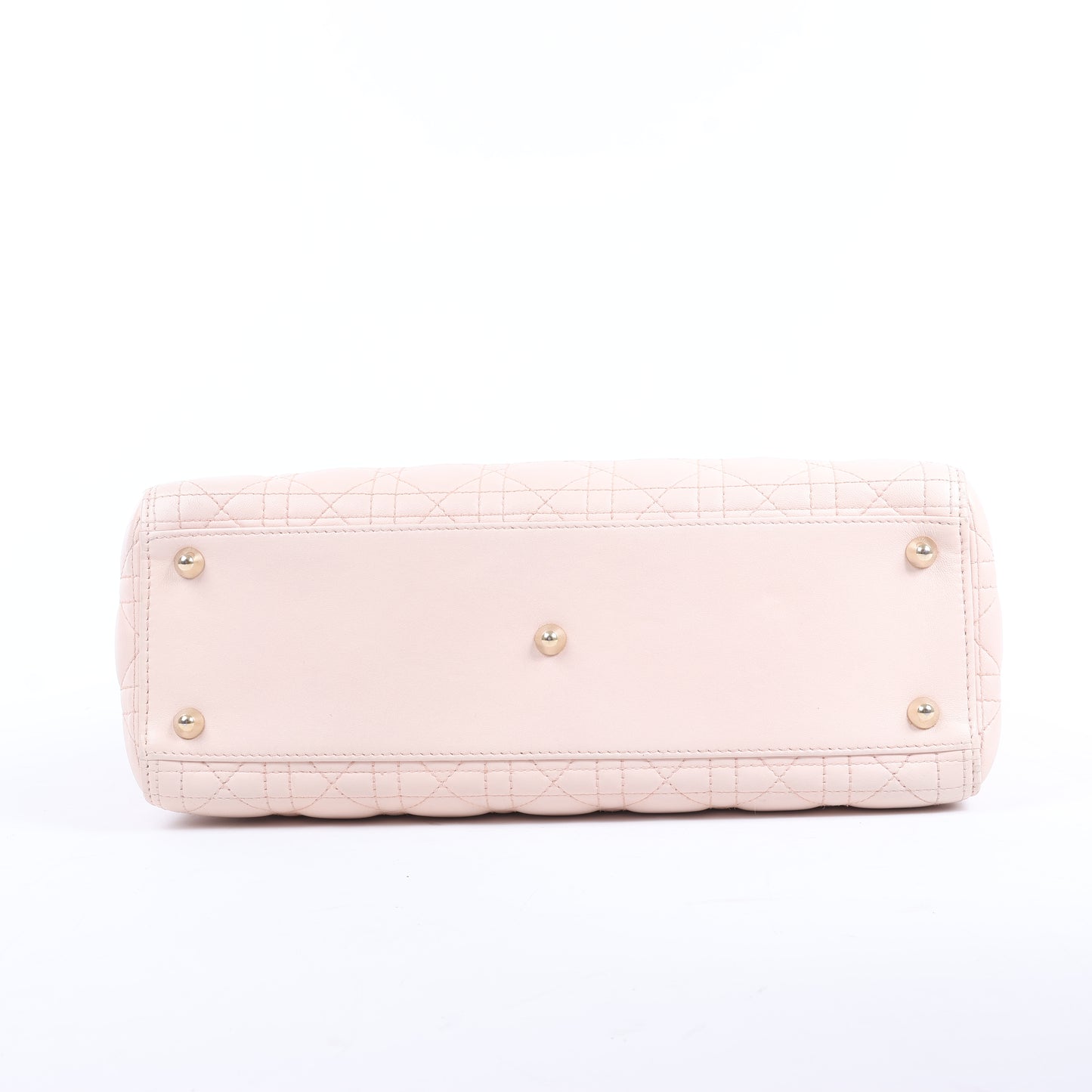 Christian Dior Lady Dior Cannage Große 2-Wege-Handtasche aus Leder in Hellrosa