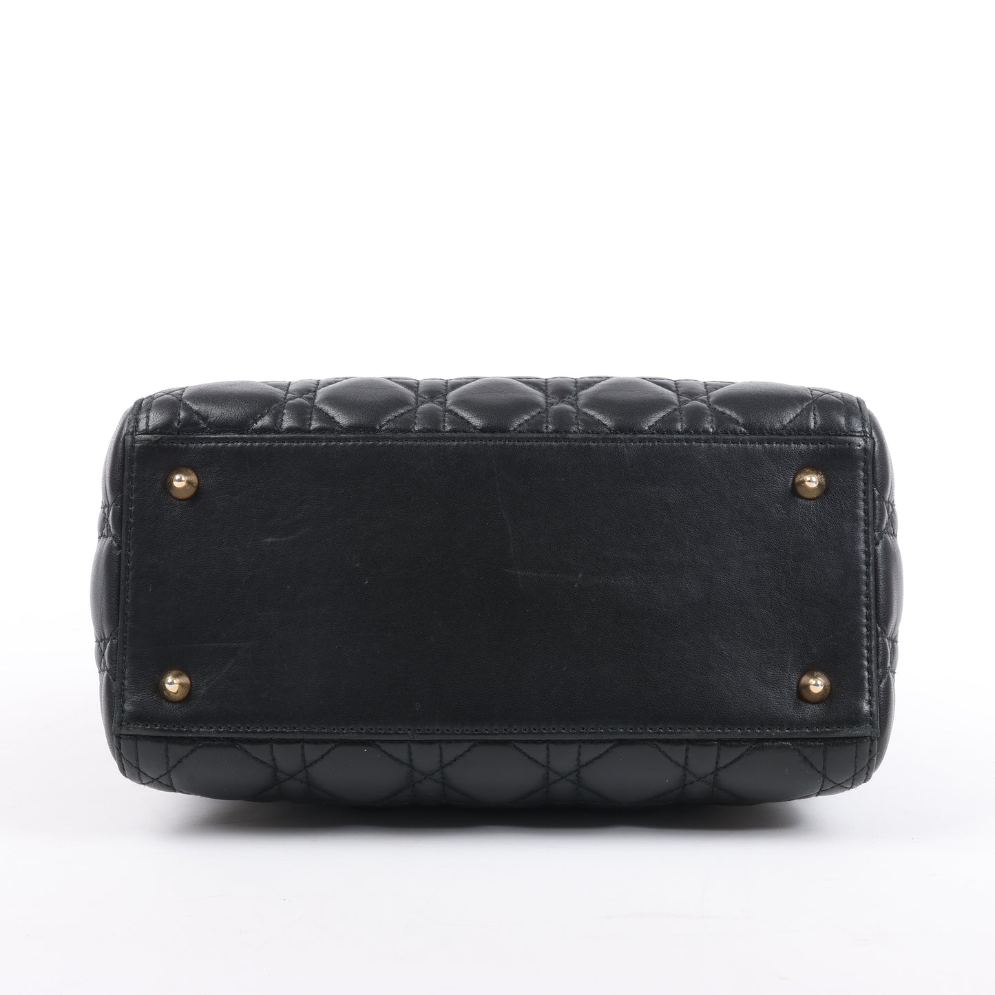 Christian Dior Lady Dior Cannage Leder Mittlere 2Way Handtasche in Schwarz