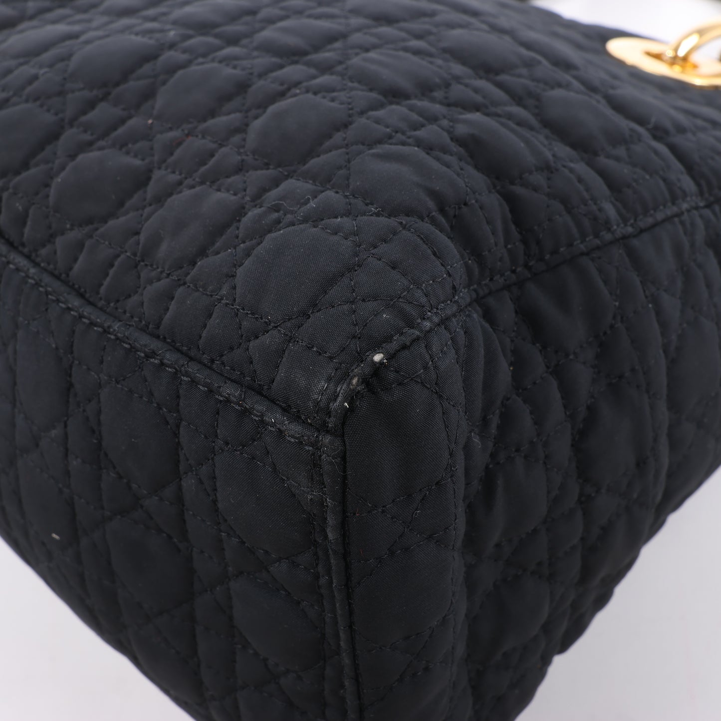 Christian Dior – Lady Dior – Cannage – Nylon-Handtasche in Schwarz