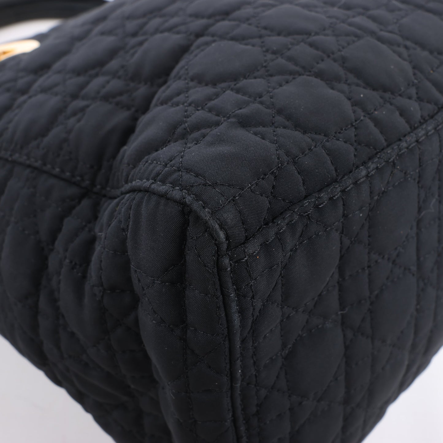 Christian Dior Lady Dior Cannage Nylon Handbag in Black