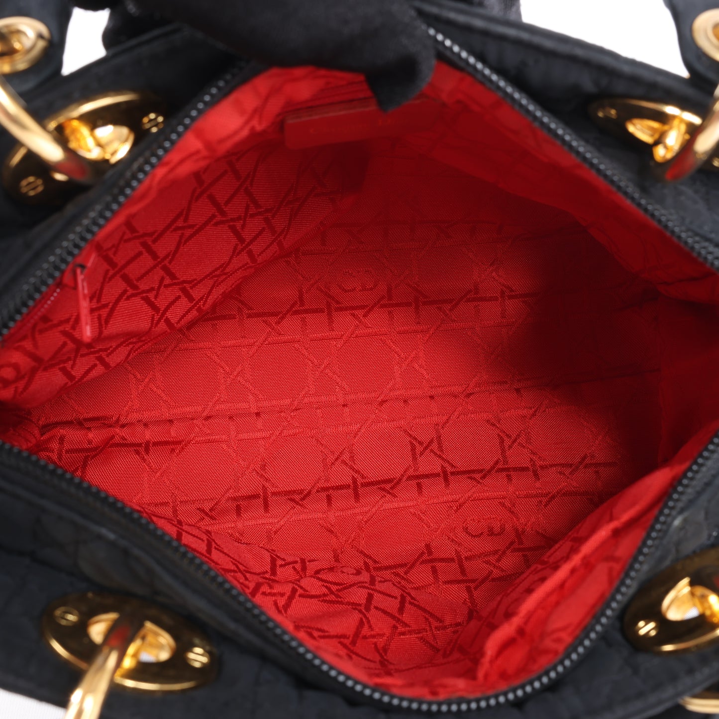 Christian Dior – Lady Dior – Cannage – Nylon-Handtasche in Schwarz