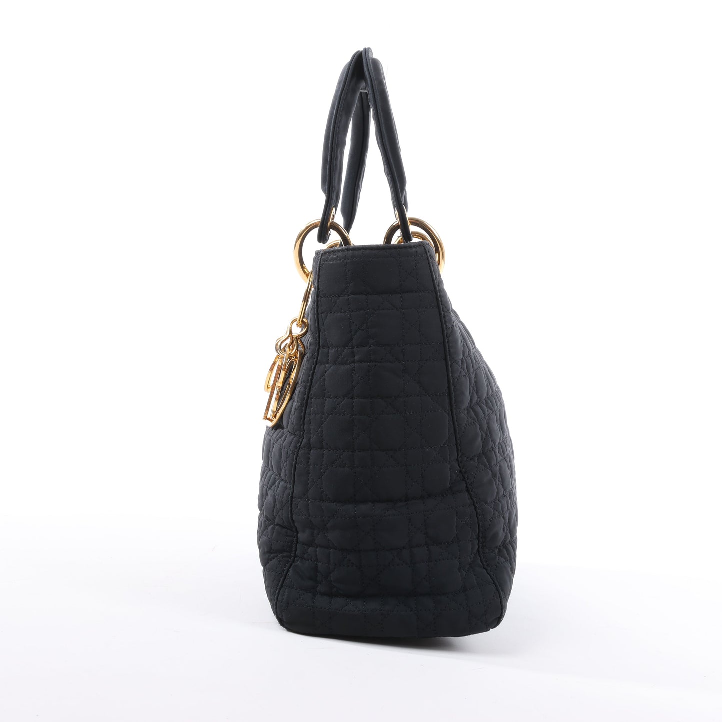 Christian Dior Lady Dior Cannage Nylon Handbag in Black