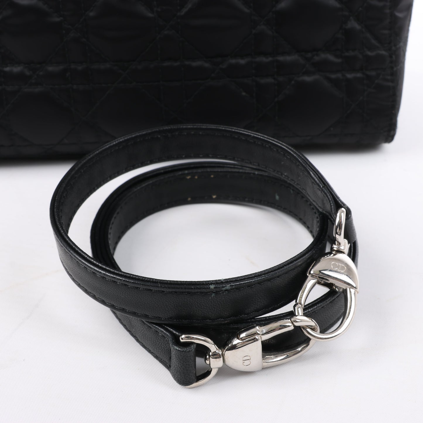 Christian Dior – Lady Dior – Cannage – Nylon-Handtasche in Schwarz