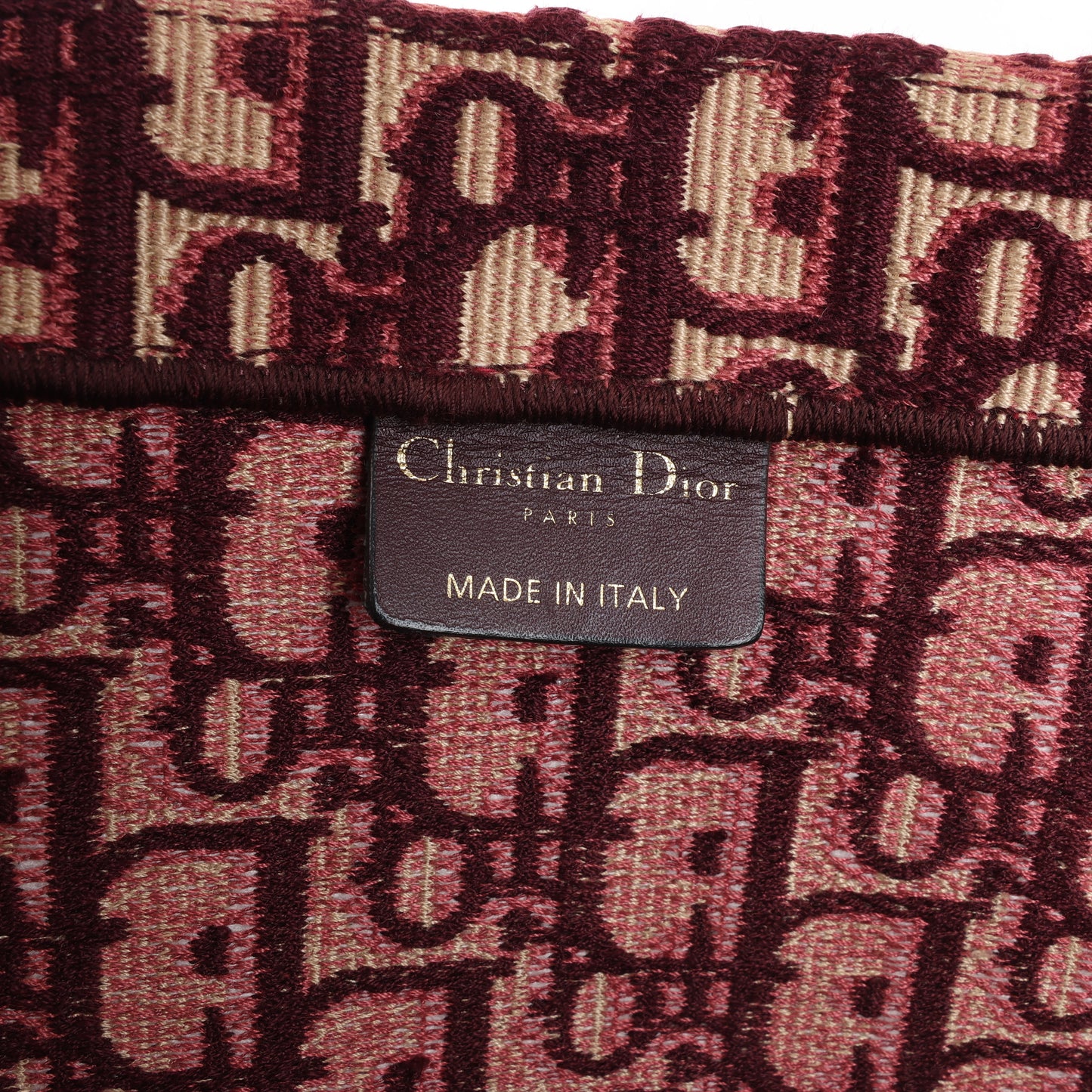 Christian Dior Book Tote Große, schräge Canvas-Umhängetasche in Burgunderrot