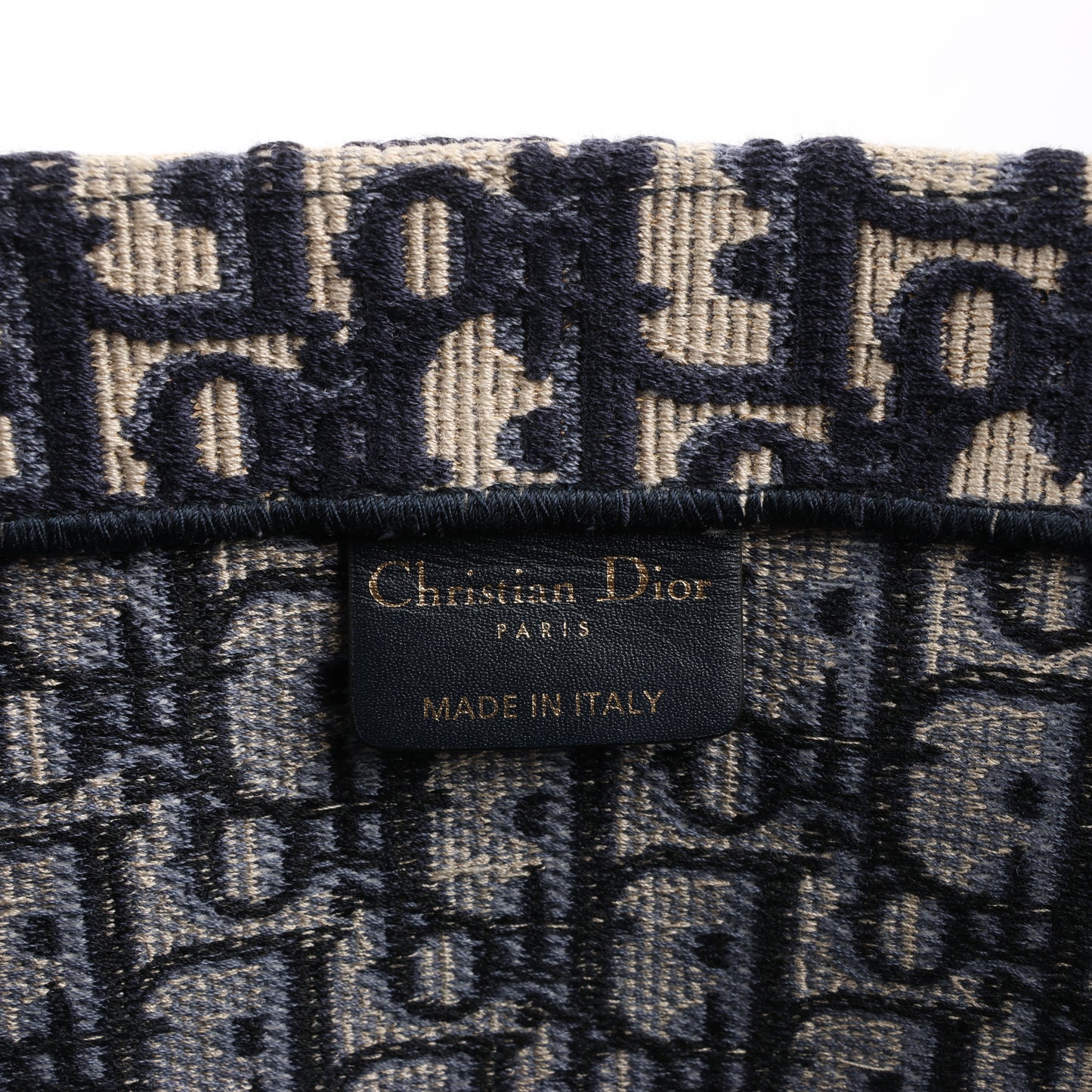 Christian Dior Oblique Book Tote Large Canvas Tote Bag in Navy Blue