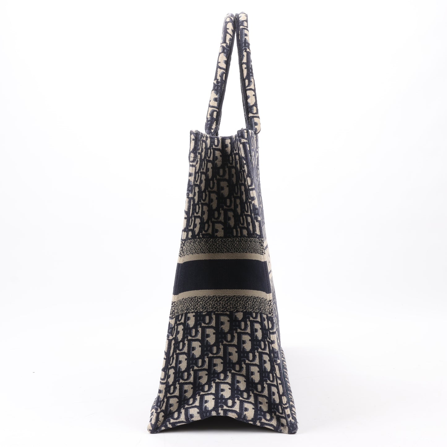 Christian Dior Oblique Book Tote Large Canvas Tote Bag in Navy Blue