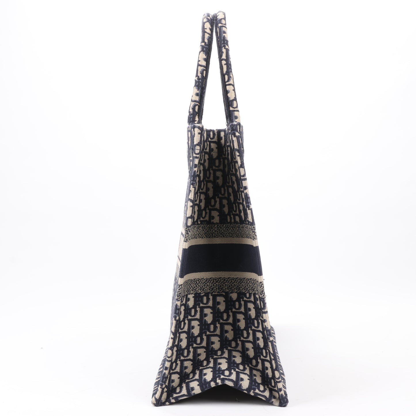 Christian Dior Oblique Book Tote Large Canvas Tote Bag in Navy Blue