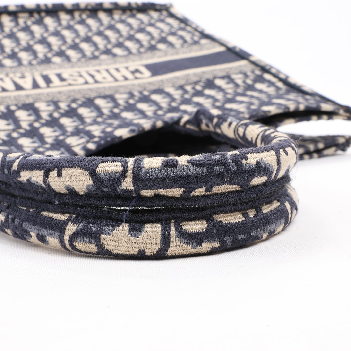 Christian Dior Oblique Book Tote Large Canvas Tote Bag in Navy Blue