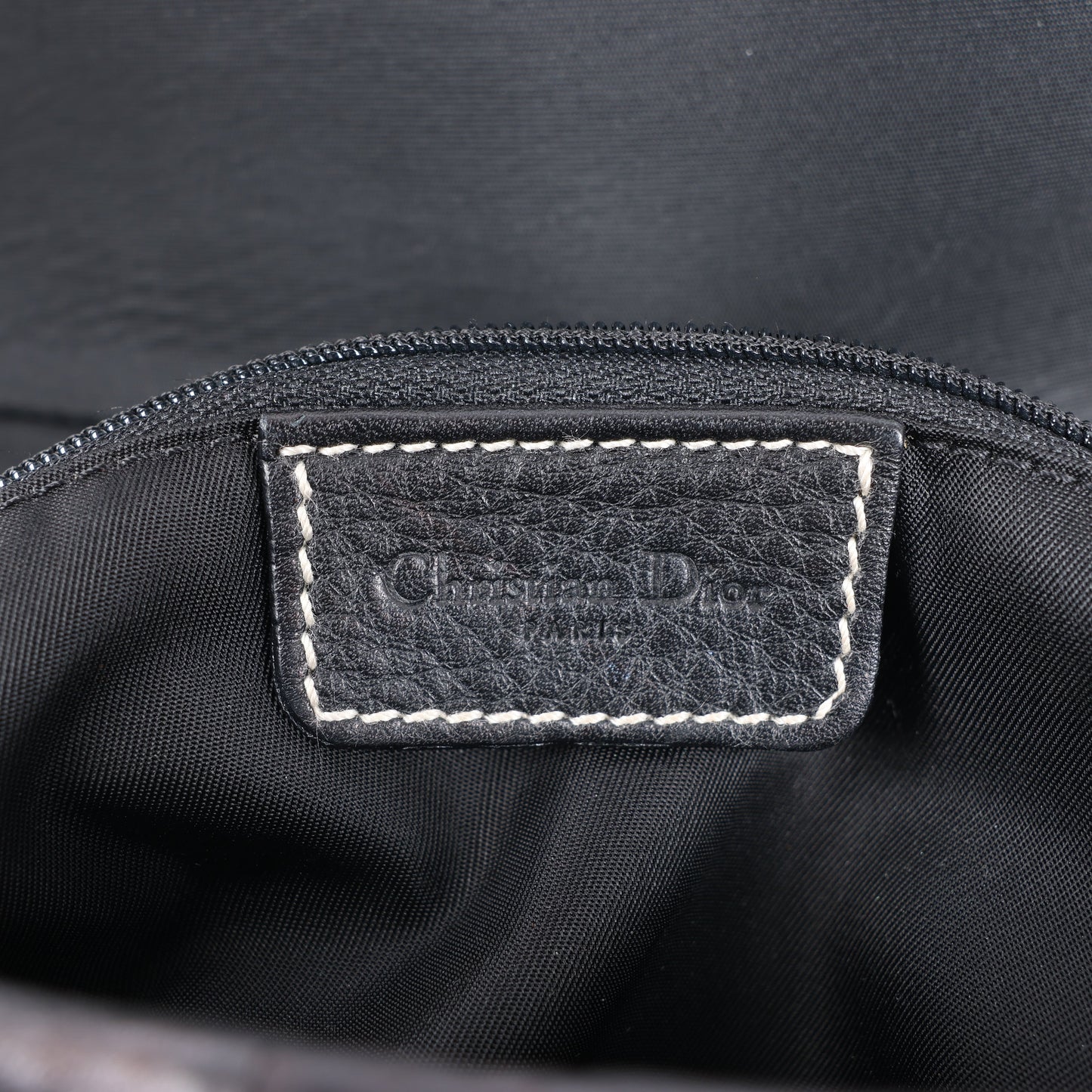 Christian Dior Saddle Classic Bag Leder 2Way Handtasche in Schwarz