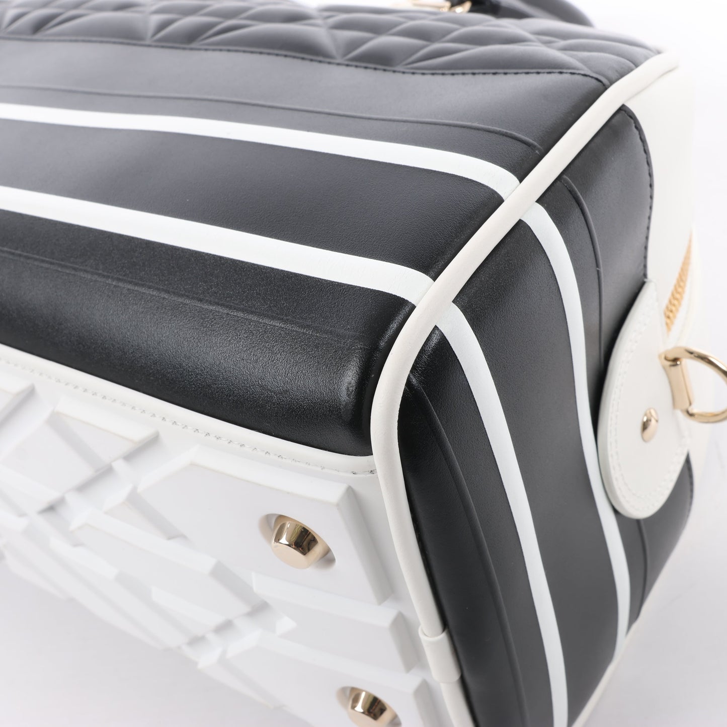 Christian Dior Große Dior Vibe Bowlingtasche mit Reißverschluss in Schwarz x Weiß