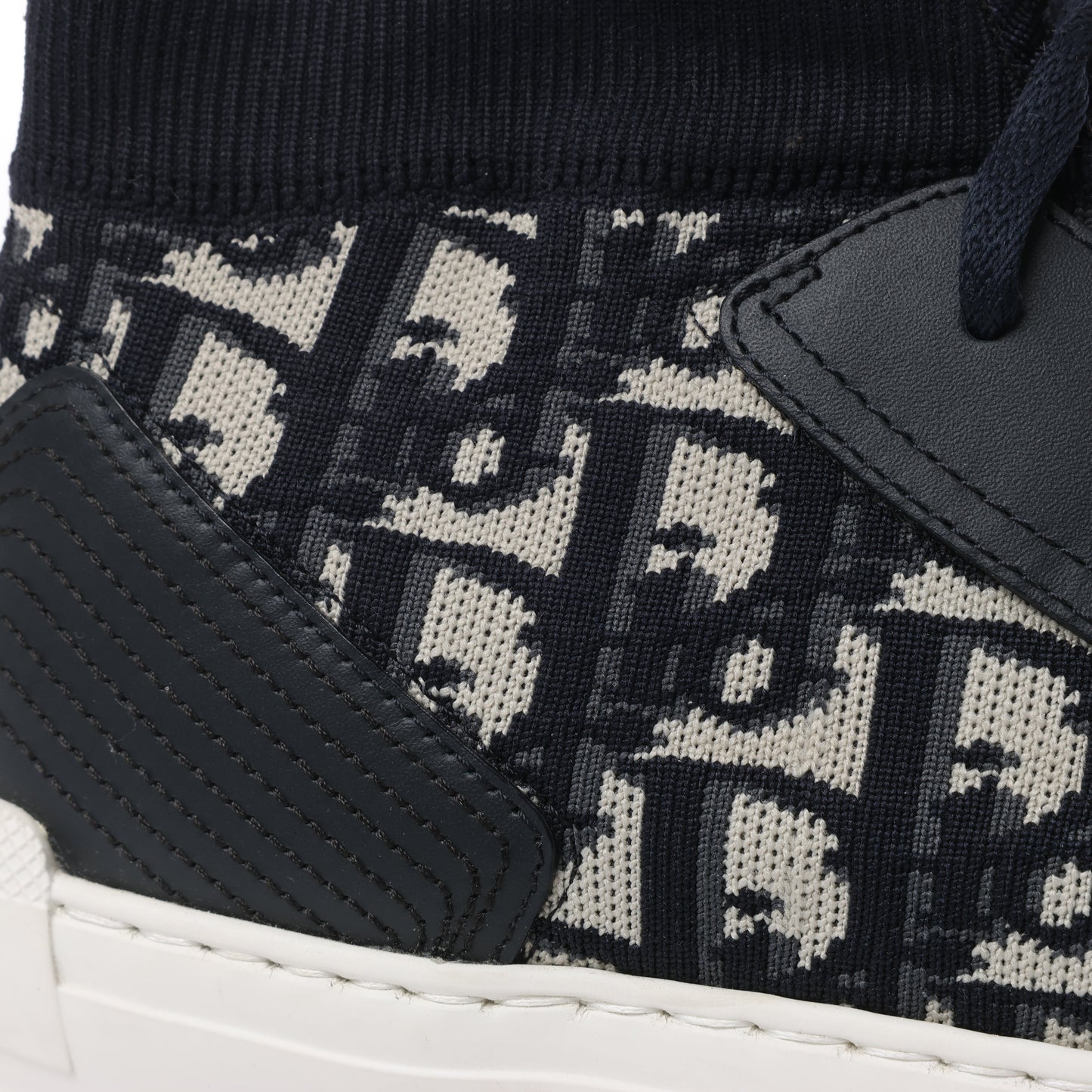 Dior Walk'n'Dior Plateau-Sneaker „Dior Oblique“ aus technischem Mesh und Kalbsleder in Tiefblau, Größe 40 EU