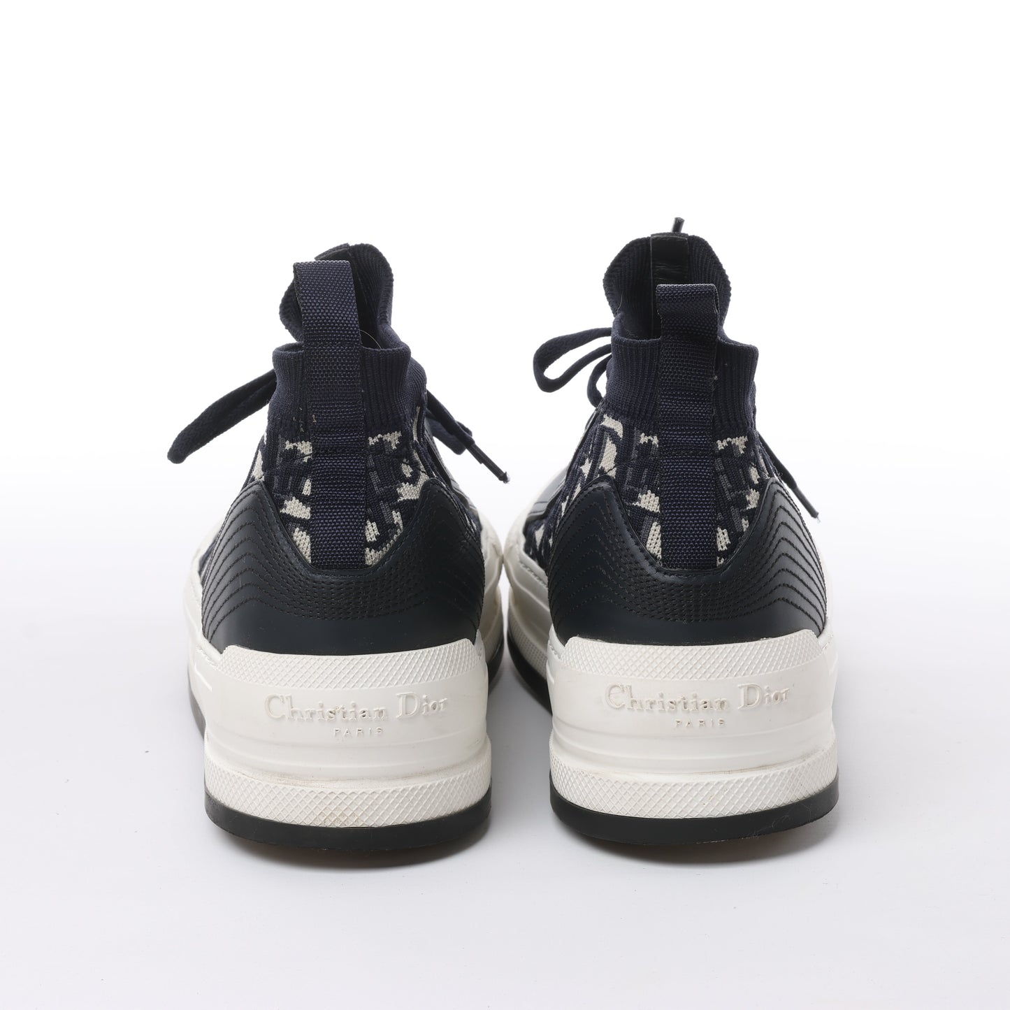 Dior Walk'n'Dior Plateau-Sneaker „Dior Oblique“ aus technischem Mesh und Kalbsleder in Tiefblau, Größe 40 EU