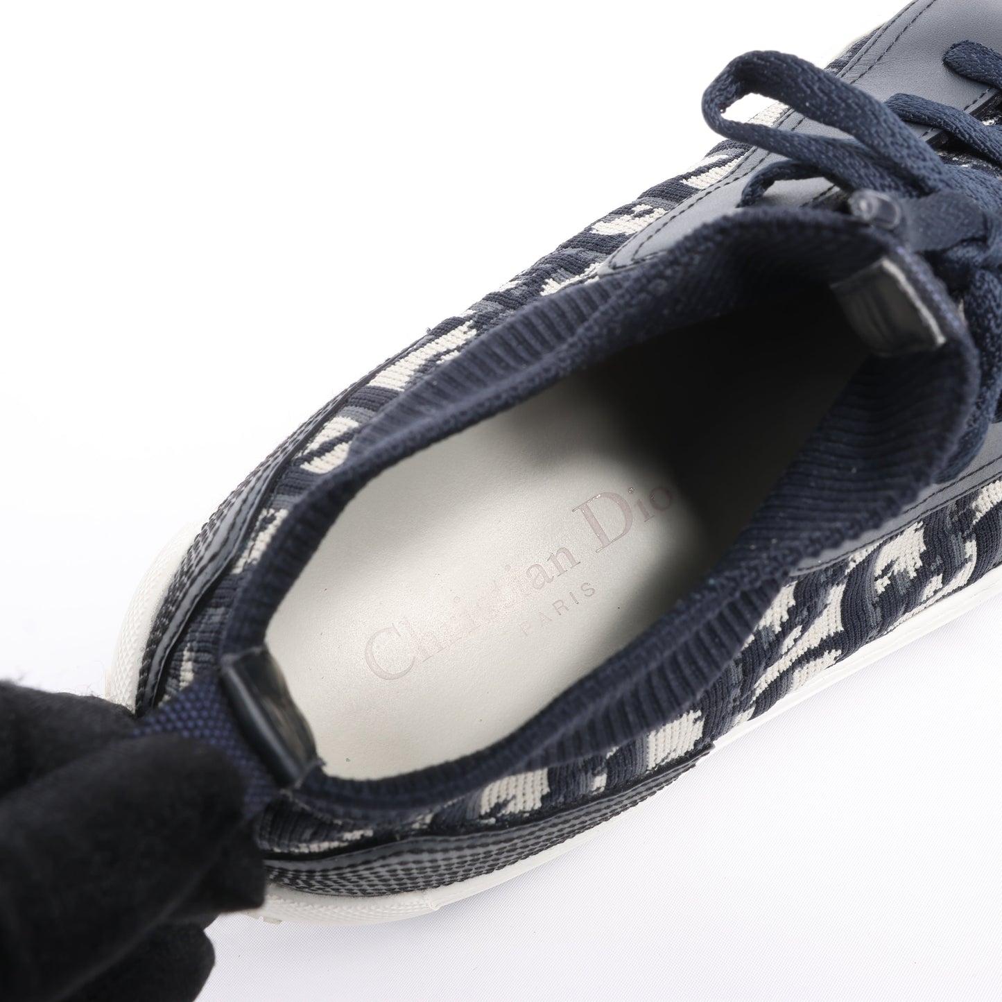 Dior Walk'n'Dior Plateau-Sneaker „Dior Oblique“ aus technischem Mesh und Kalbsleder in Tiefblau, Größe 40 EU