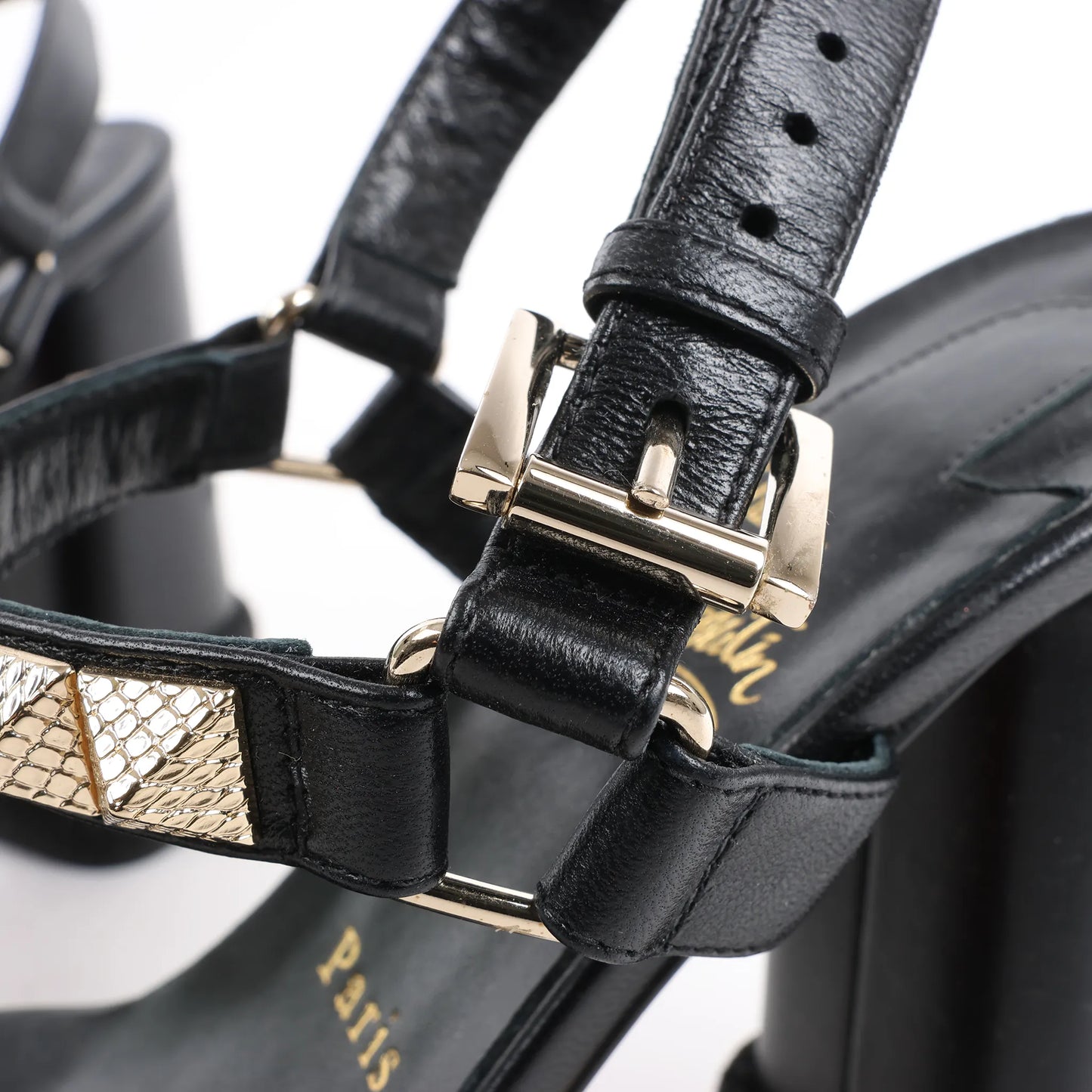Christian Louboutin SUPERCLOU 130 Studs Leather Sandals in Black, Size 38 EU