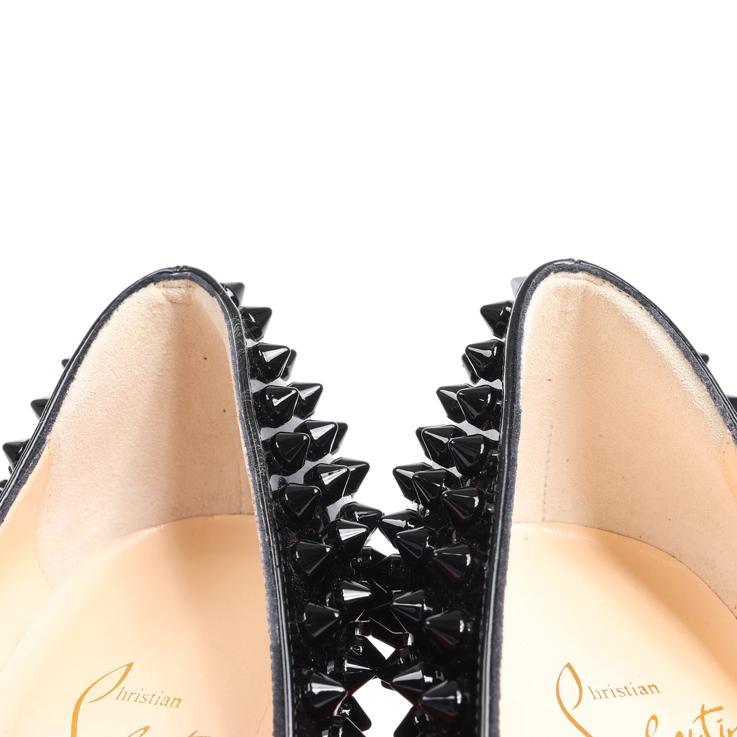 Christian Louboutin Spike Studs Lackleder-Pumps in Schwarz, Größe 38 EU