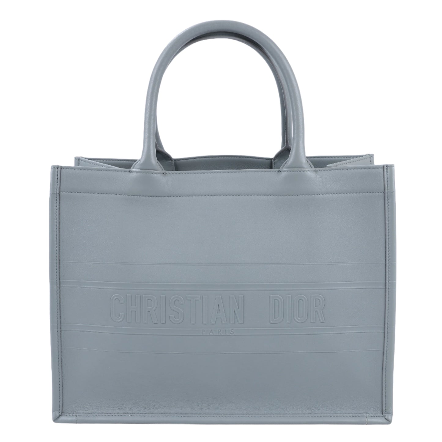 Christian Dior – Book Tote-Handtasche aus Leder in Grau