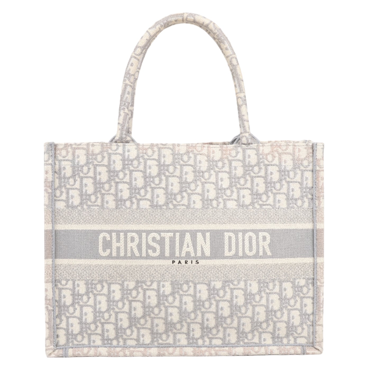 Christian Dior Oblique Book Tote Canvas Tote Handbag in Gray / with scarf