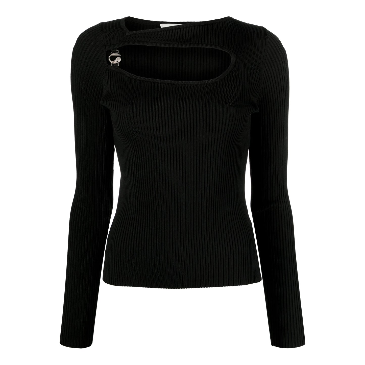 Coperni Cut-Out Rippstrick-Top in Schwarz, Größe L