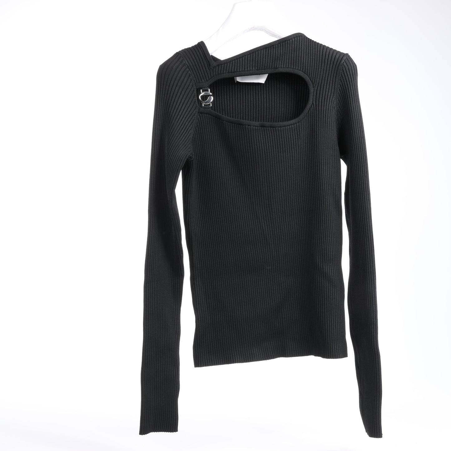 Coperni Cut-Out Rippstrick-Top in Schwarz, Größe L