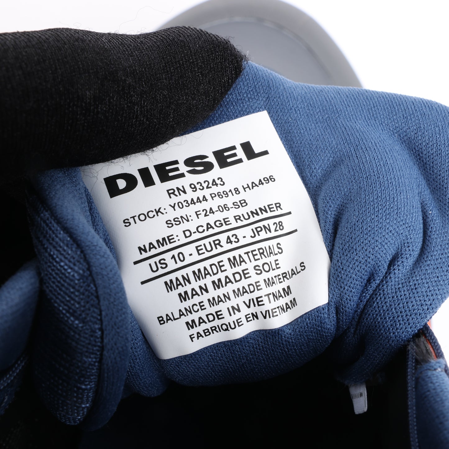Diesel D-Cage Runner in Marineblau x Orange, Größe 43 EU