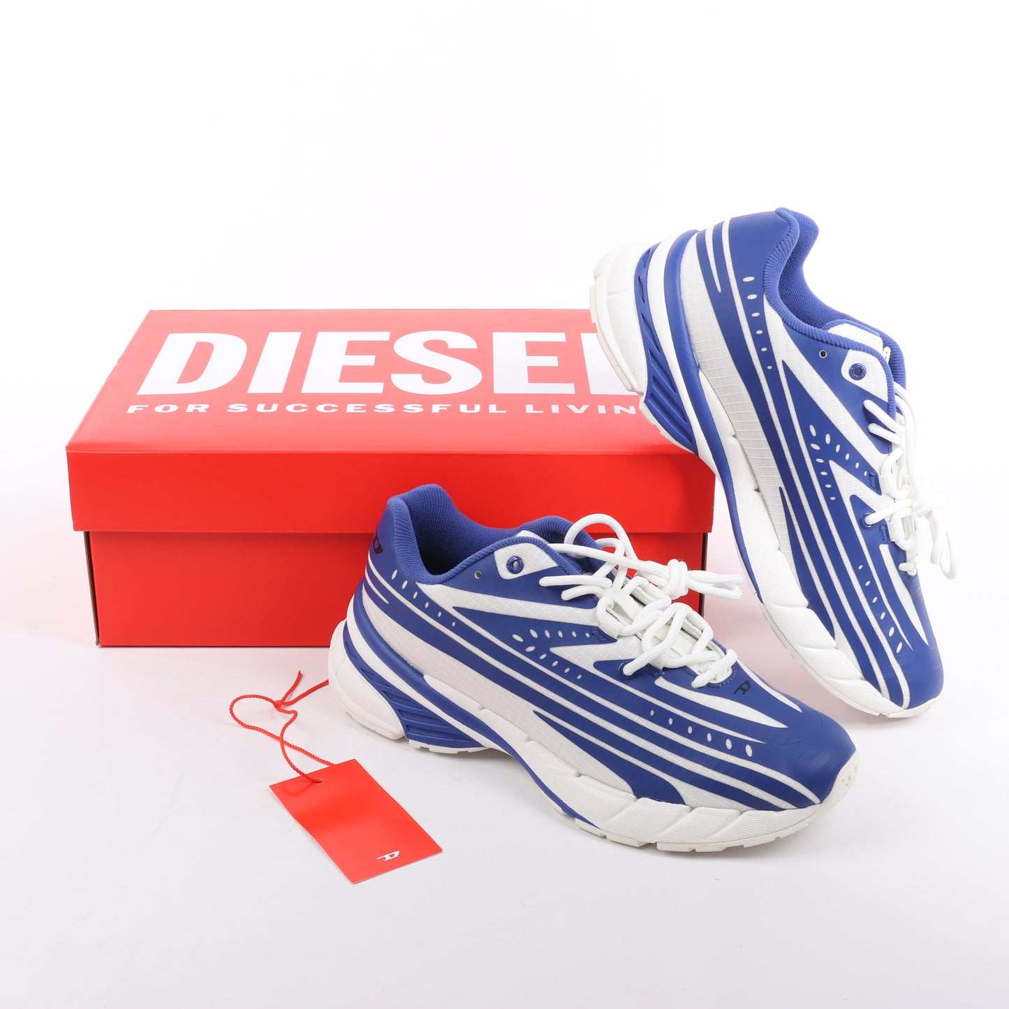 Diesel Multi D-Airspeed Low-Striped Sneakers aus beschichtetem Ripstop, Größe 42 EU