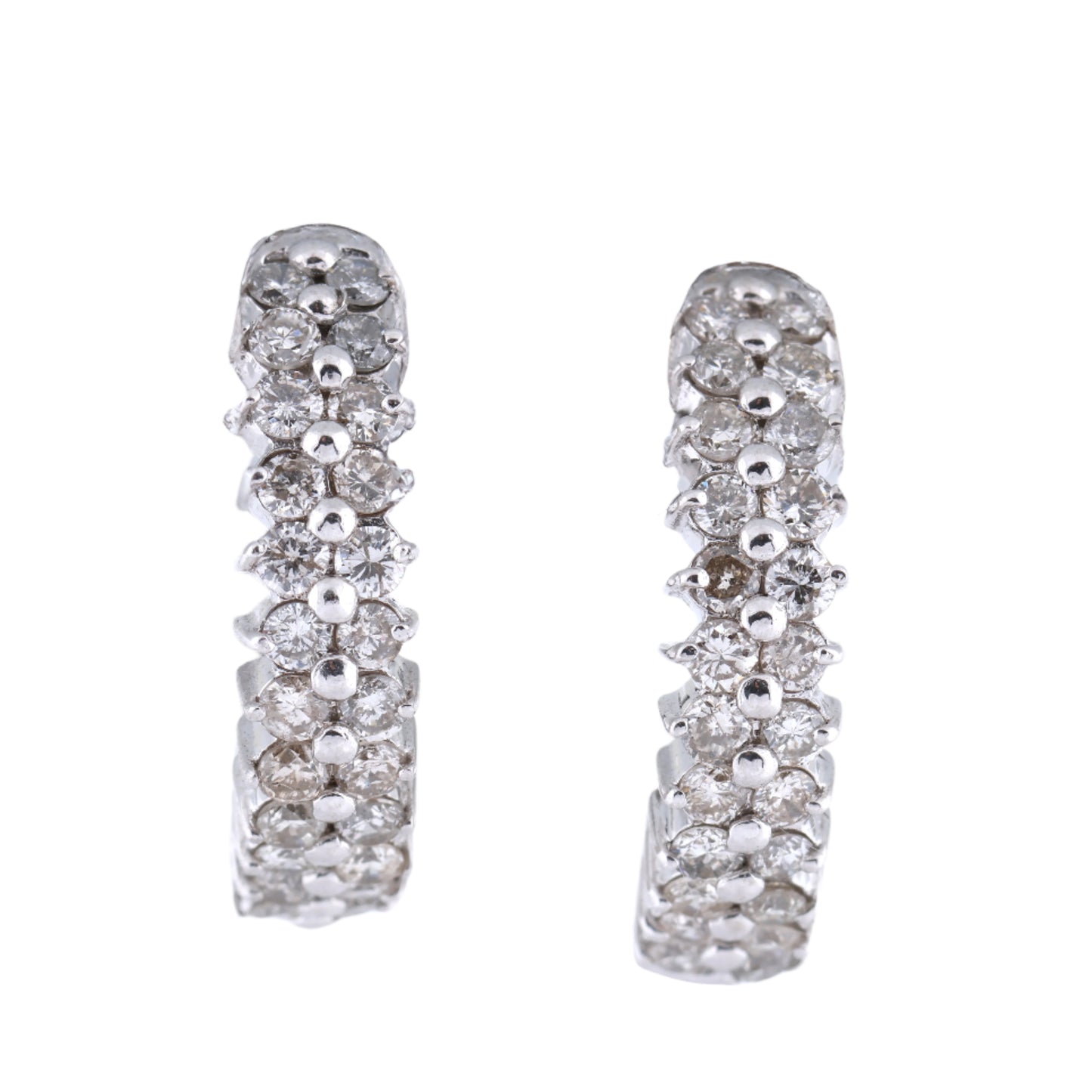 Non Signe / Unsigned Diamond Earrings K18WG 6.5g 0.50/0.50 ct