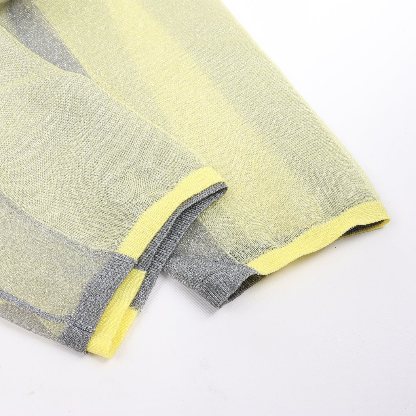 Diesel Langarmshirt mit Lurex-Detail in Gelb, Größe S