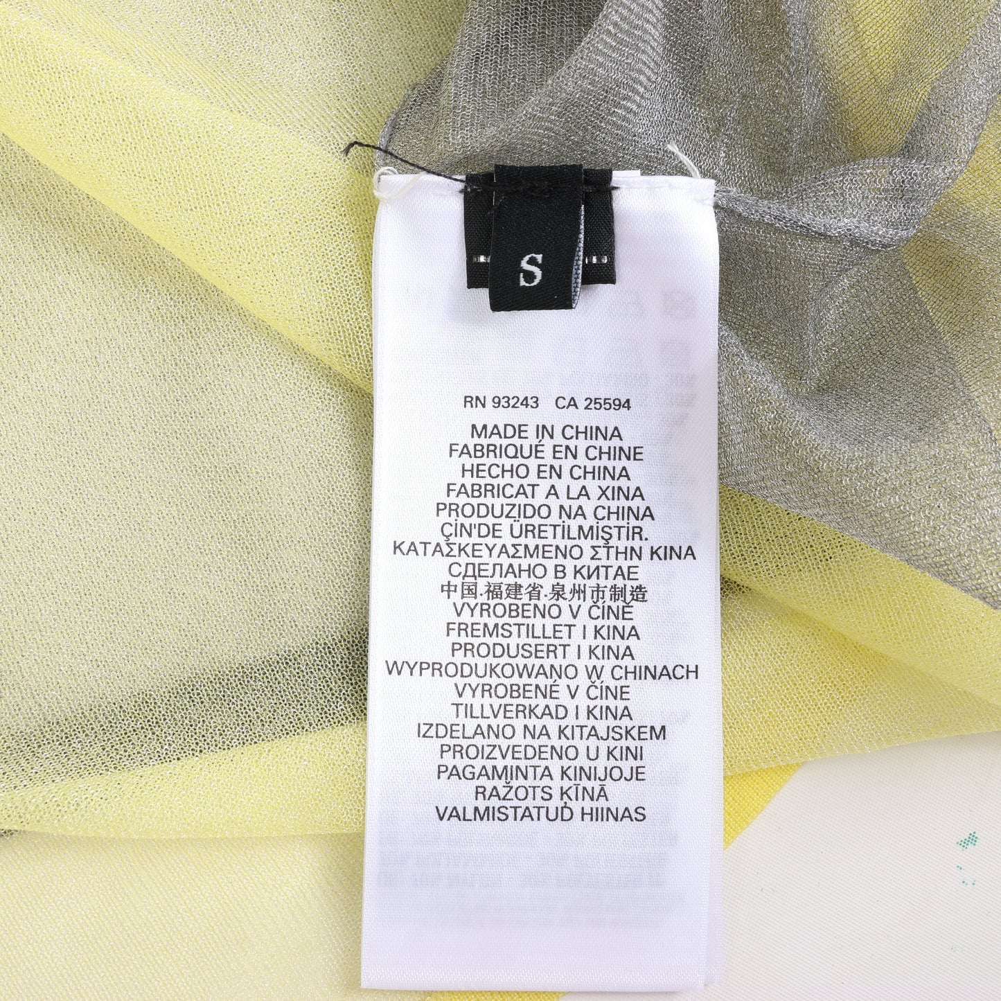 Diesel Langarmshirt mit Lurex-Detail in Gelb, Größe S