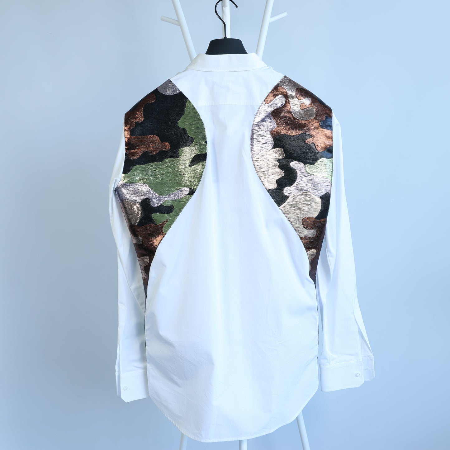 Dsquared2 Camouflage Panel Weißes Hemd, 48 IT