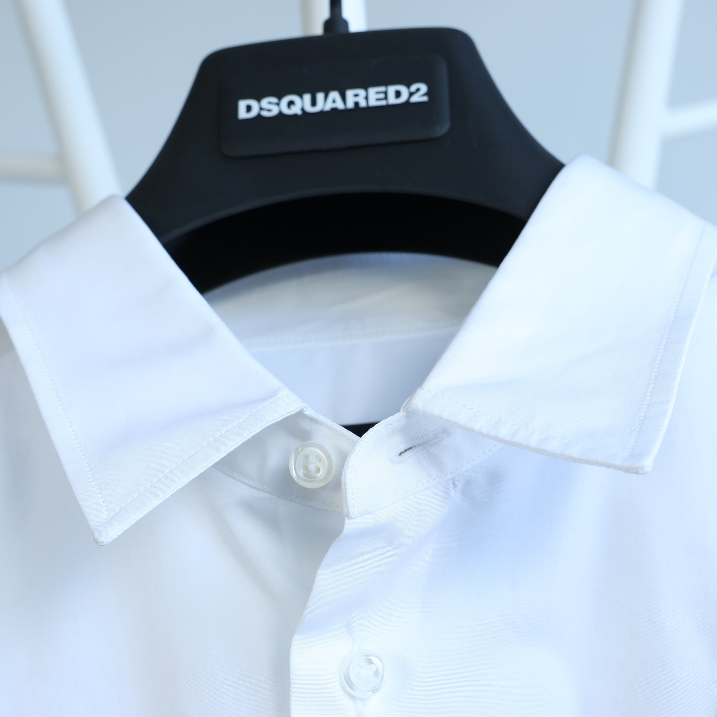 Dsquared2 Camouflage Panel Weißes Hemd, 48 IT