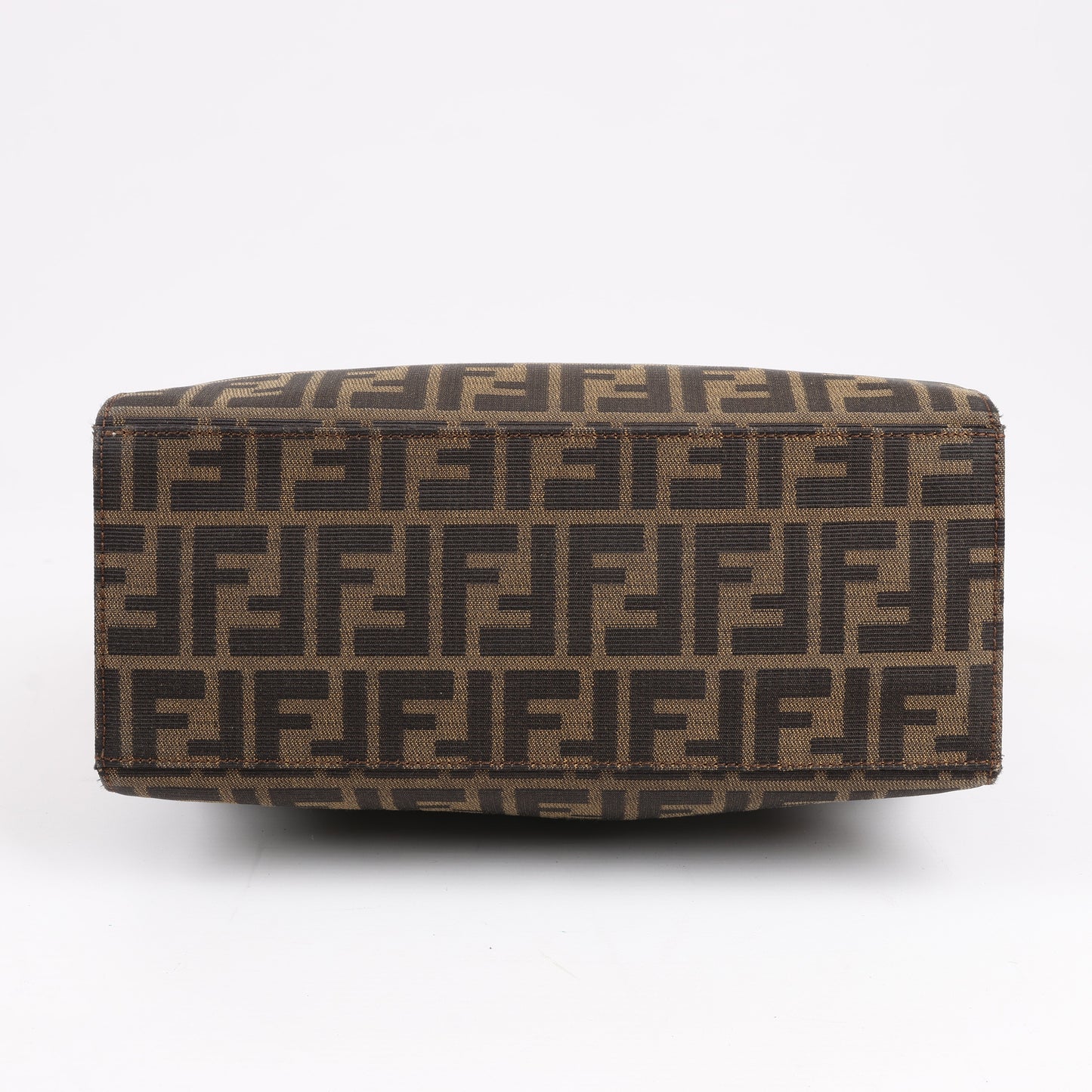 FENDI – Zucchino Mamma Bucket-Umhängetasche aus Canvas und Leder in Braun