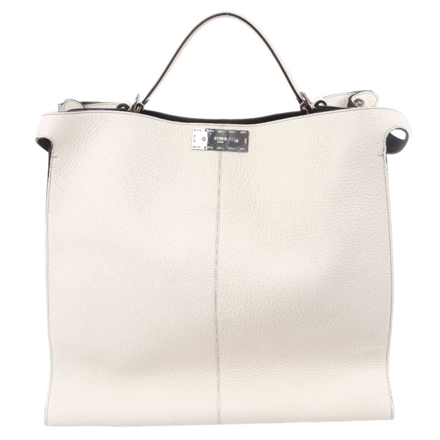 Fendi Peek-a-boo X-light Lederhandtasche in Weiß 7VA448
