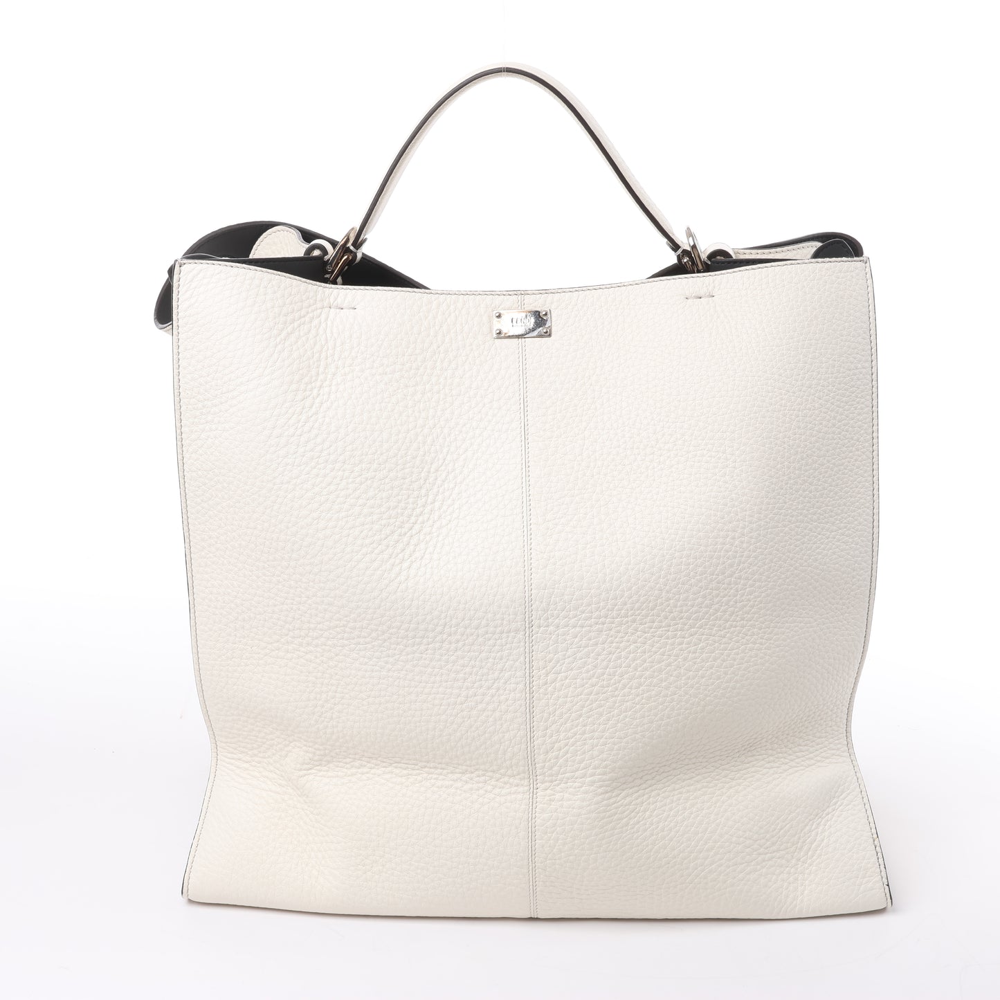 Fendi Peek-a-boo X-light Lederhandtasche in Weiß 7VA448