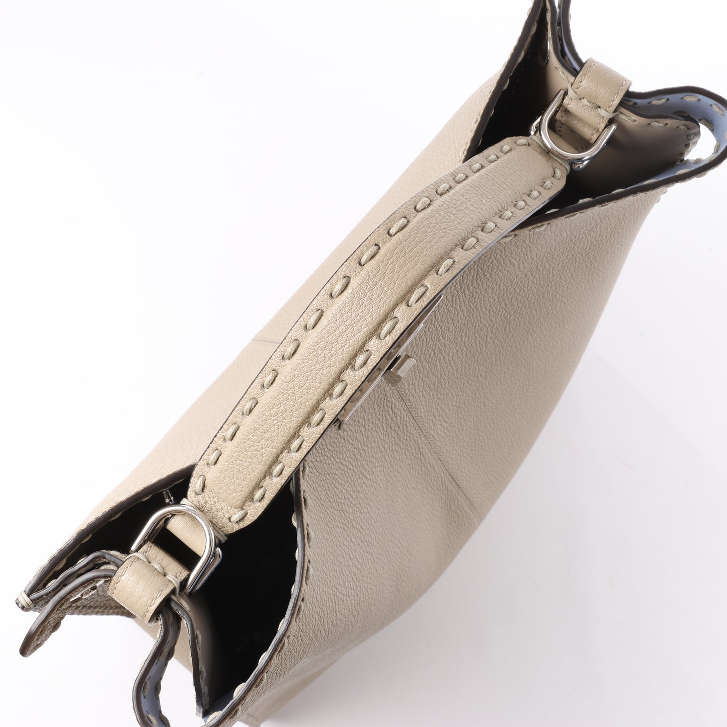 Fendi Peek-a-boo X-light ICU Co., Ltd. Lederhandtasche in Beige 7VA528