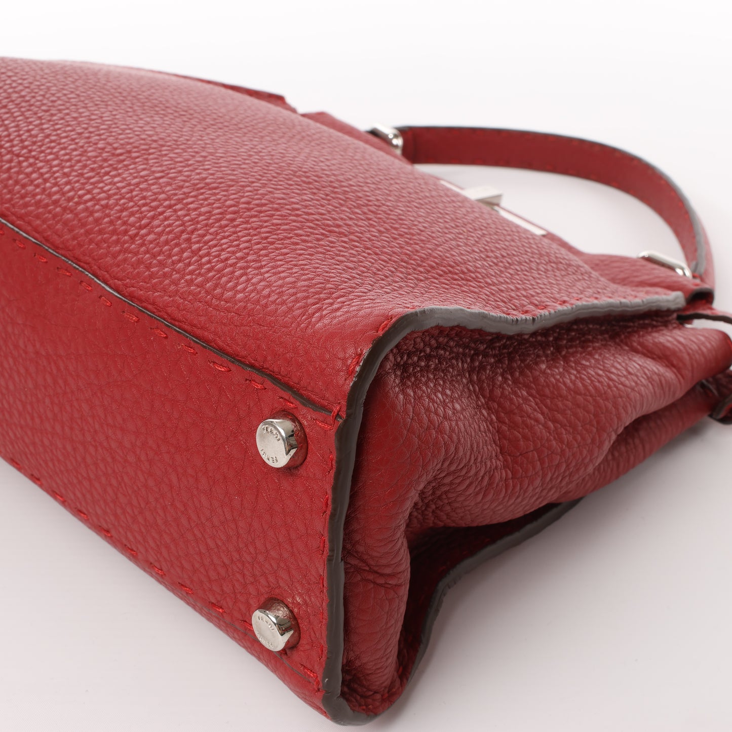 Fendi Peekaboo Regular Selleria Leder 2-Wege-Handtasche in Rot 8BN226